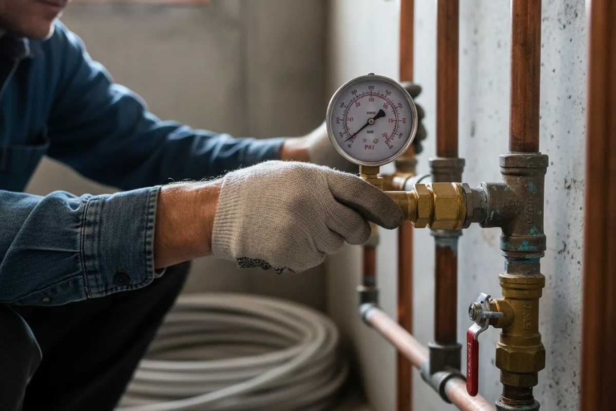 Pressure testing a repaired line during Water Line Repair in Richburg